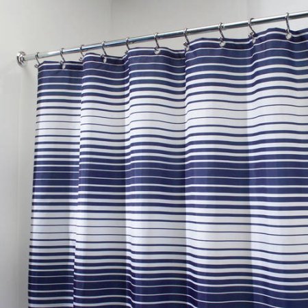 ENZO SHOWER CURTAIN NAVY/WHITE